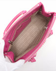 Prada canvas x leather 2WAY handbags pink B1801K