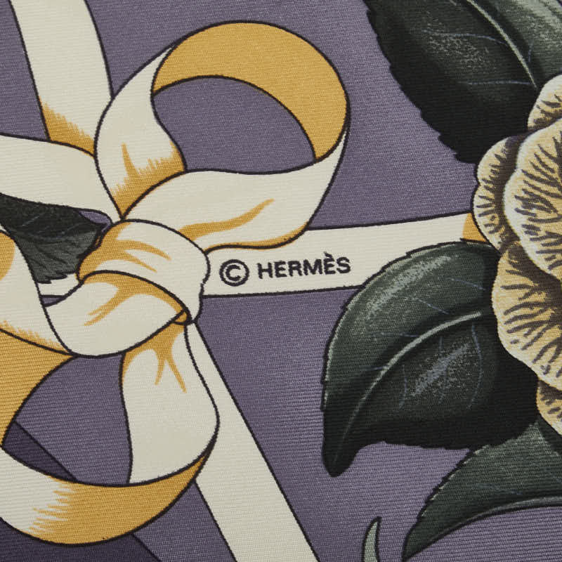 Hermes Carré 90 Fleurs de l&#39;Opera Opera Flowers SCalf Grey White Multicolor Silk  Hermes