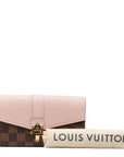 Louis Vuitton Damier Portefolio Clapton Long Wallet N64447 Magnolia Pink Brown PVC Leather  LOUIS VUITTON