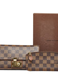 Louis Vuitton Damier Portefolio Ascot Long Wallet N63171 Eve Brown PVC  Louis Vuitton