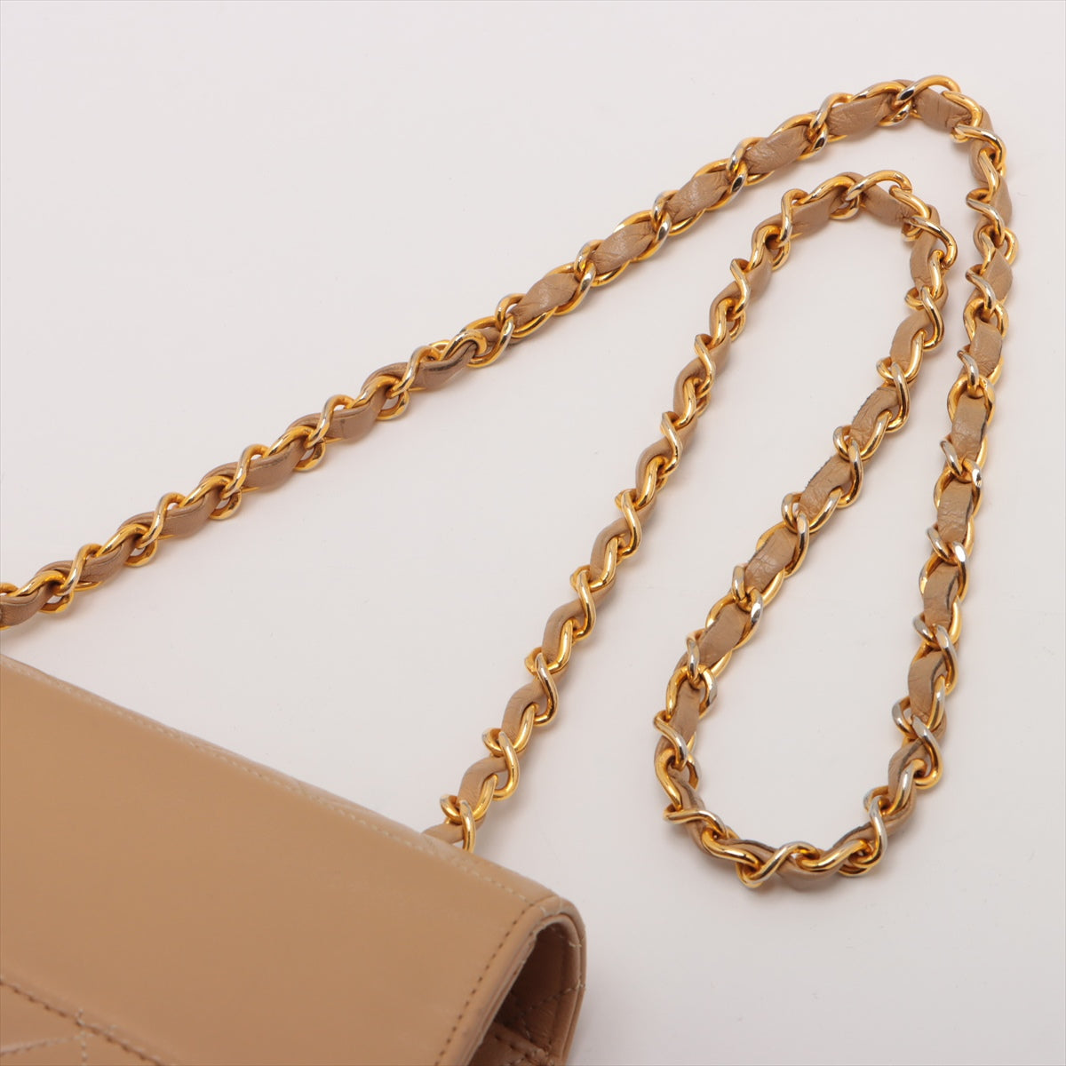 Chanel Matrasse  Single Flap Single Chain Bag Beige G  1st Turn-Lock Speech