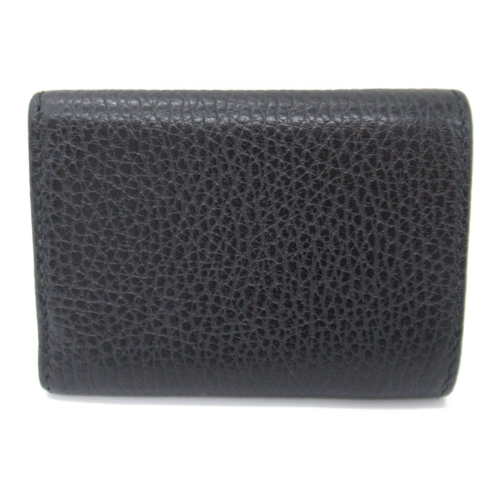 Gucci Three Fold Wallet Three Folded Wallet Leather  Black 523277