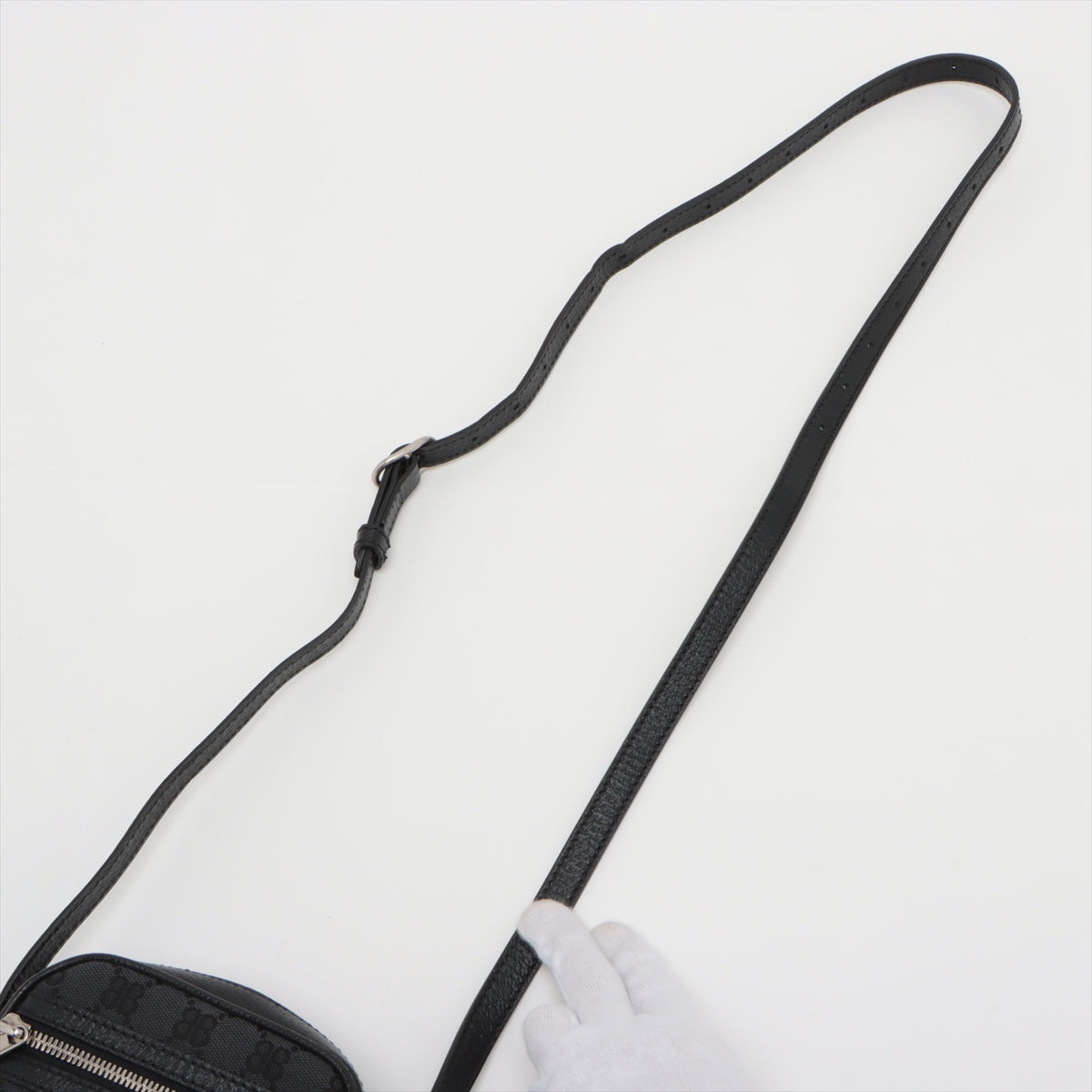 Gucci X Balenciaga The Hacker Project Canvas X Leather Shoulder Bag Black 680129