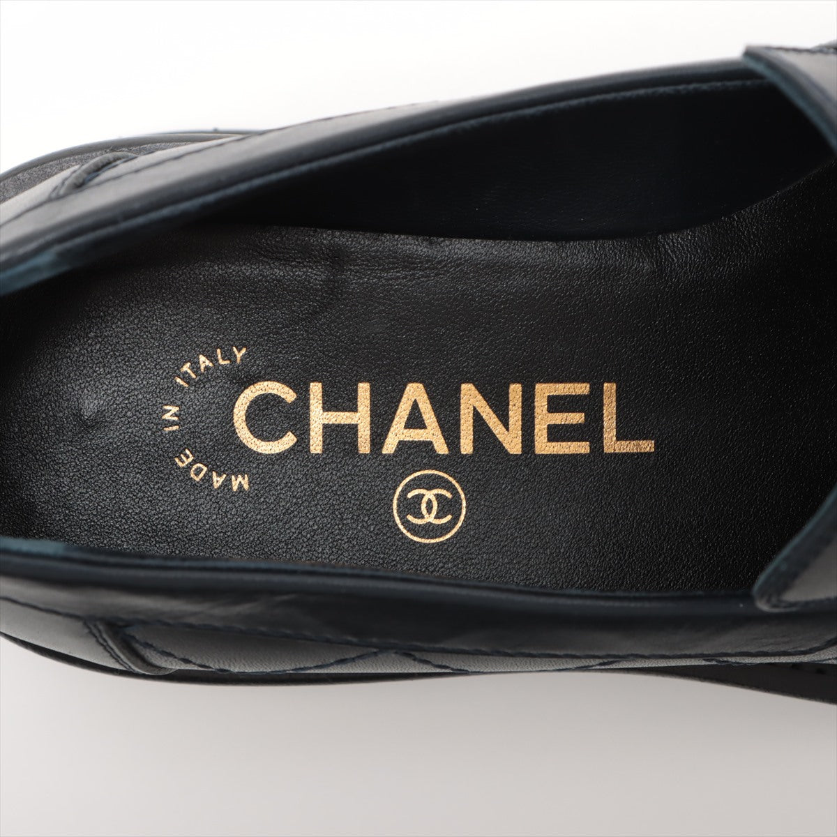 Chanel Co.Mark 23A Leather  35C  Navy G45074 Matrasse Thick Bottom