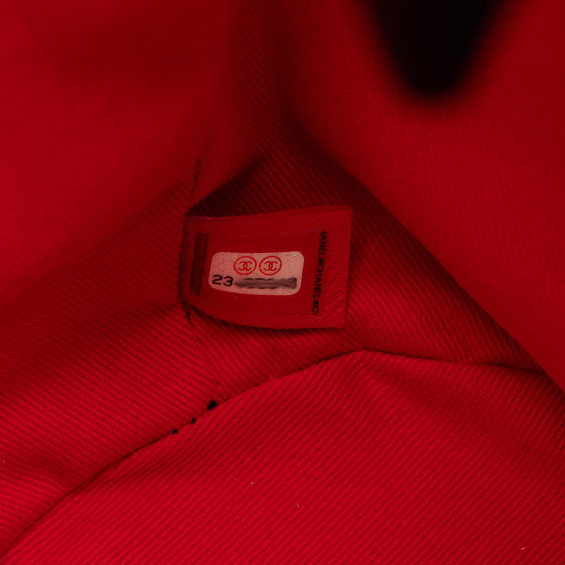 Chanel Coco Stitch Chain Shoulder Bag Black Red   Chanel