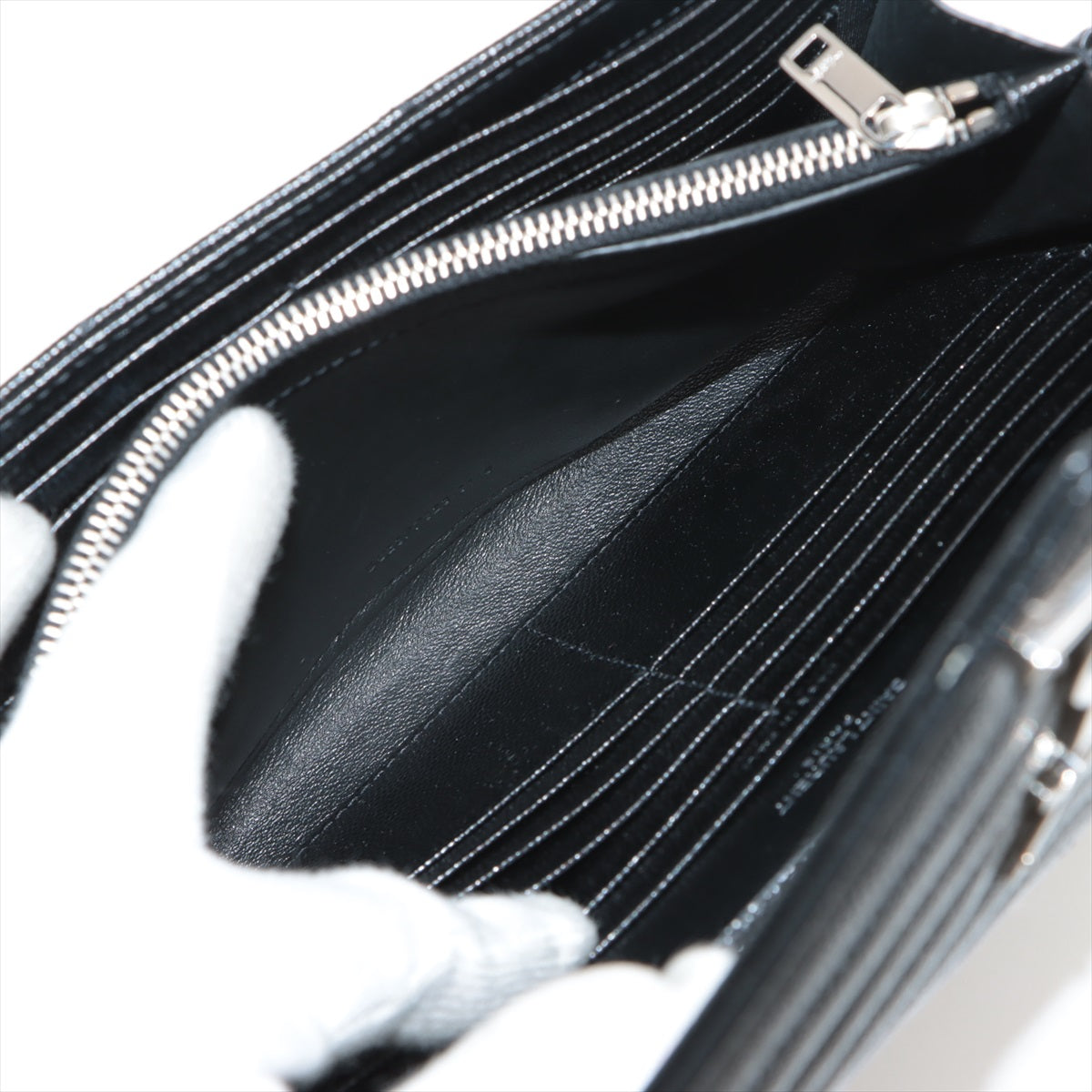 Monogram Leather Chain Shoulder Bag Black 377828