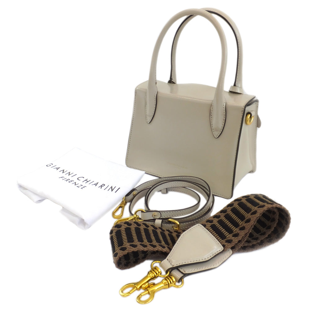 Gianni Chiarini Gianni Chiarini 2WAY Handbag Patent Leather Beige G  2 Sheldor Strips