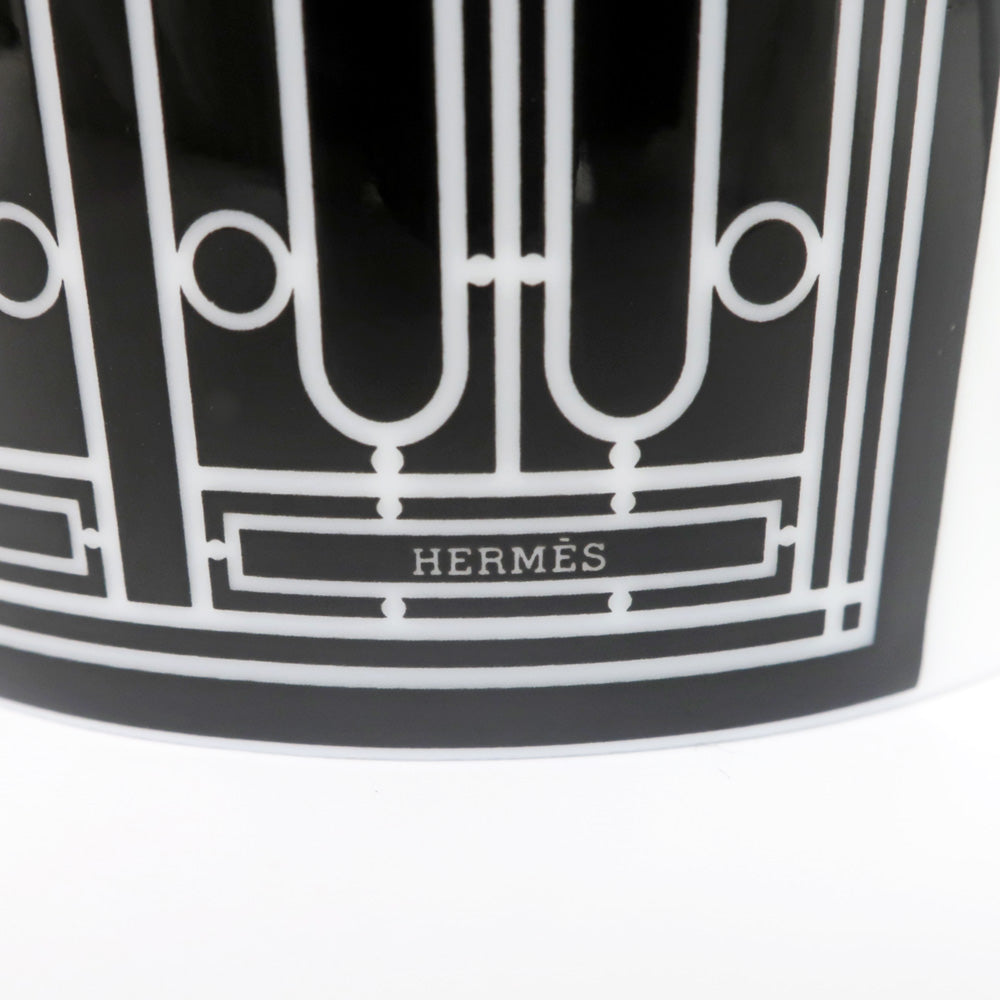 Hermes Mag Cup H DECO Black White Ceramic Small Other