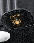 Chanel 1991-1994 Black Caviar Medium Vertical Stitch Classic Single Flap Bag