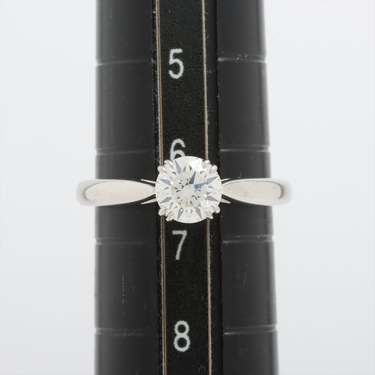 Harry Winston Solitaire Diamond Ring Pt950 3.6g 0.55 F VS1 3EX NONE RGDPRD005NSS
