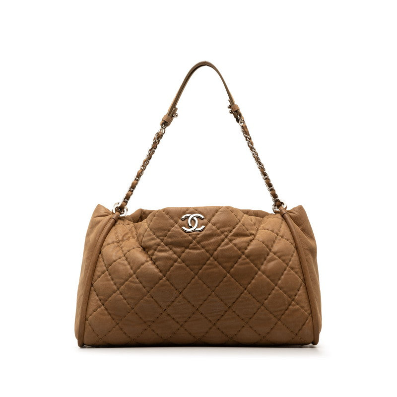 Chanel Matrases Coco Chain Tote Bag Shoulder Bag Beige   CHANEL