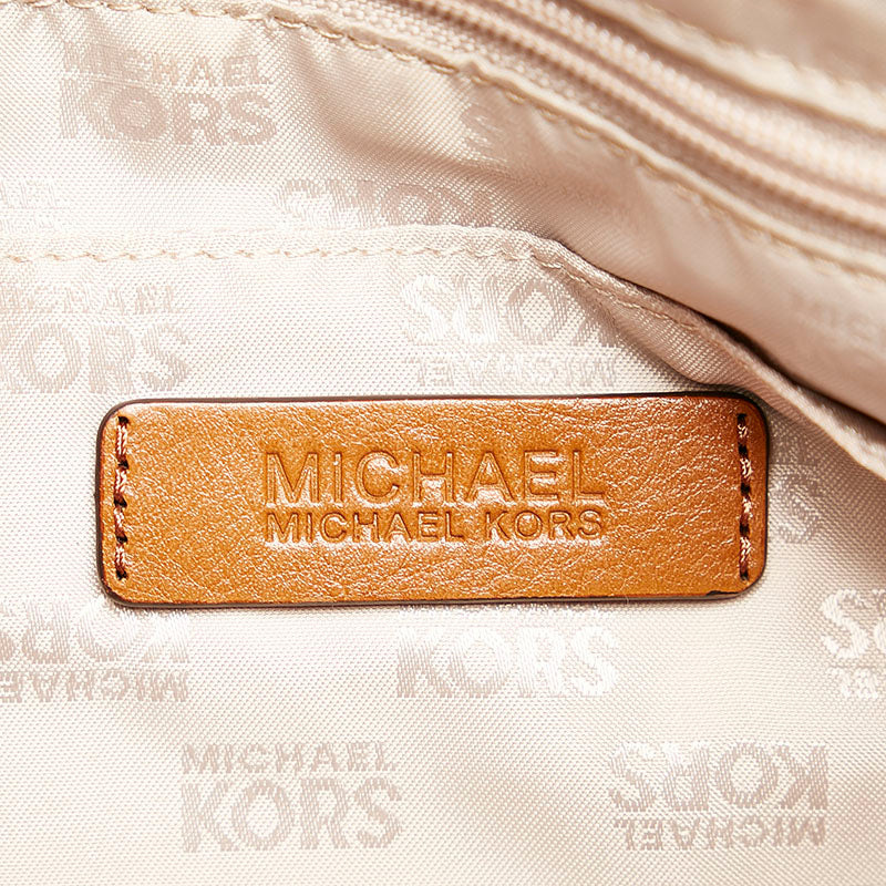 Michael Kors MK Monogram Tote Bag 2WAY Beige Brown Canvas Leather  Michael Kors