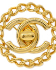 Chanel Turnlock Brooch Pin Gold 97A