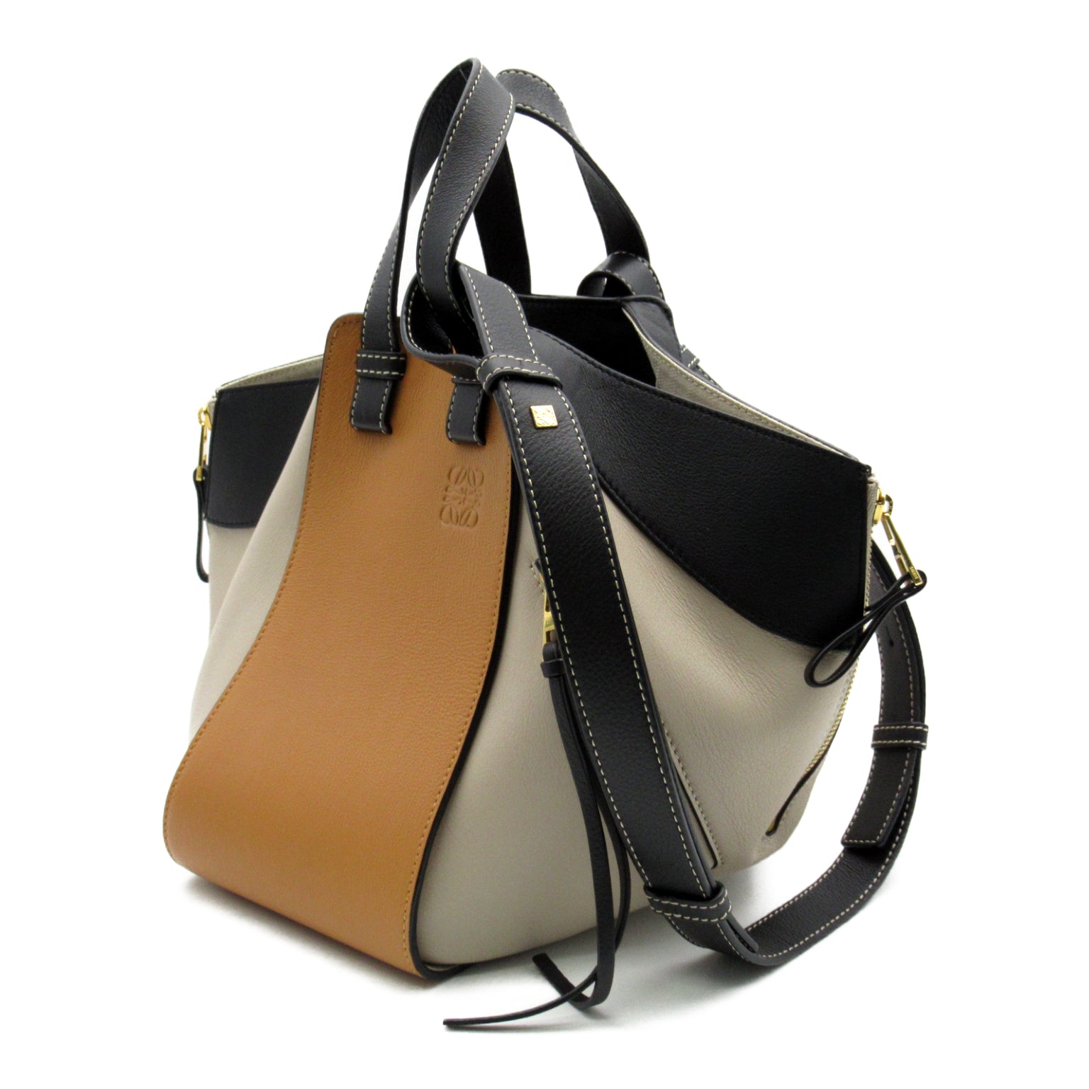 Loewe Hammock Shoulder Bag Leather Brown Beige/Black