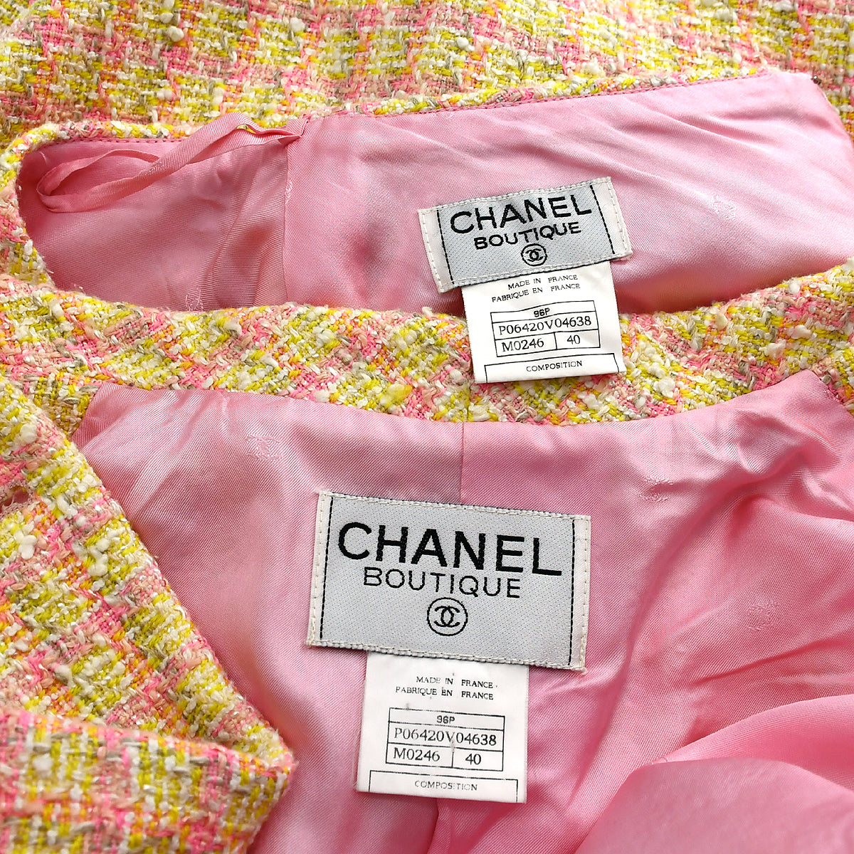 Chanel Setup Suit Jacket Skirt Pink 96P 