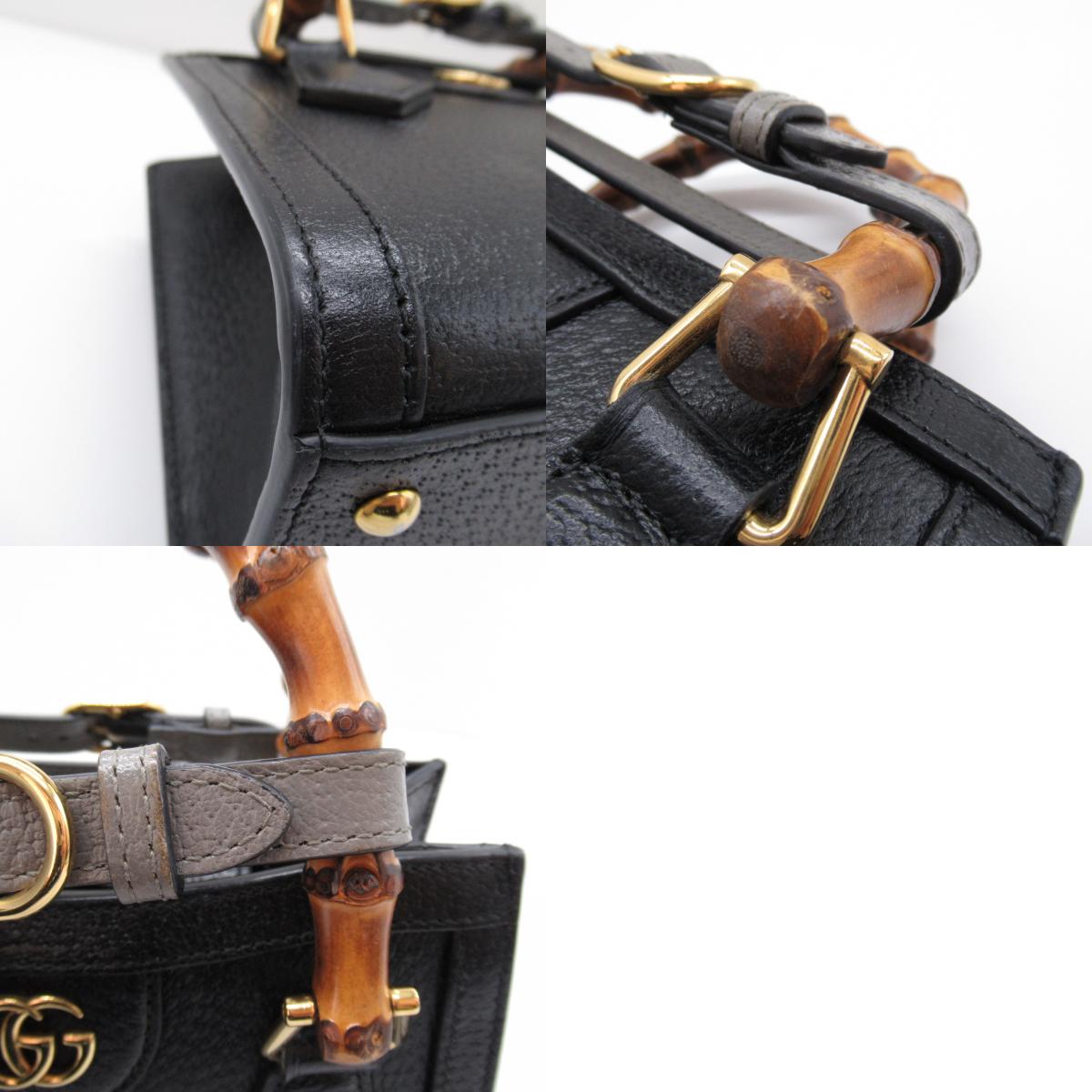 Gucci Diana 2w Shoulder Bag 2way Shoulder Bag Leather  Black 702782