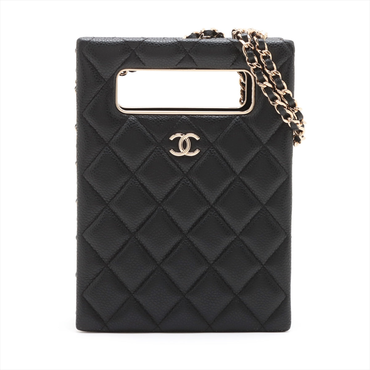 Chanel Caviar S Chain Shoulder Bag Black G  AS3314