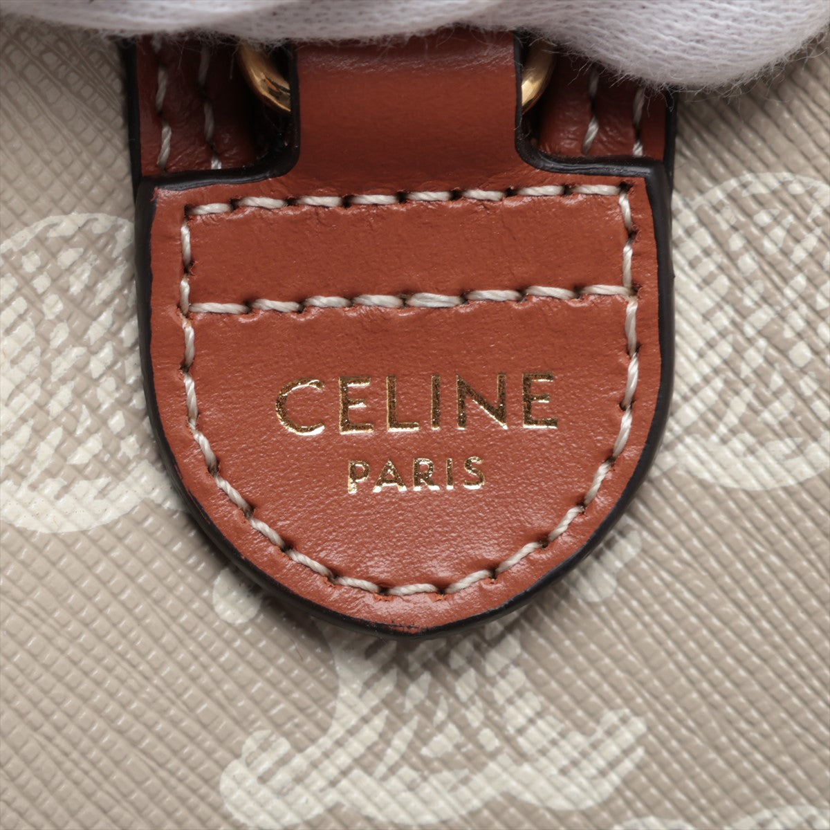 Celine Small Boston Curly f PVC Leather 2WAY Handbag Brown