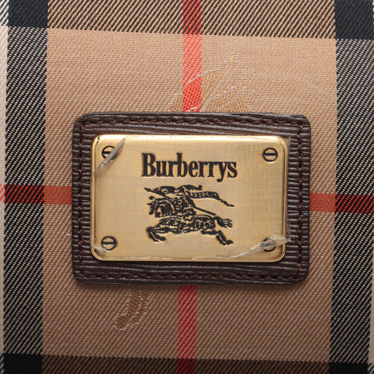 Burberry Nova Check Canvas  Leather Boston Bag Beige × Brown Burberry
