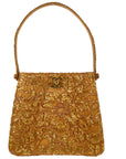 Chanel 1997-1999 * Double Side Turnlock Handbag Gold Satin