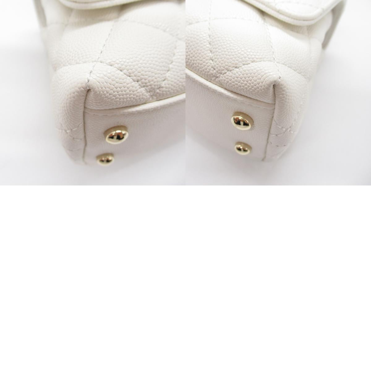 Chanel Coco Handle Matrasse 2w Shoulder Bag 2way Shoulder Bag Caviar S  White AS2215