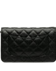 Chanel Matrases Coco Marks Chain Wallet Shoulder Bag Black Caviar S  Chanel