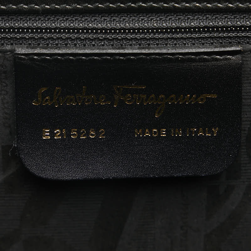 Salvatore Ferragamo Handbag Gantiini Handbag 2WAY Black Leather  Salvatore Ferragamo