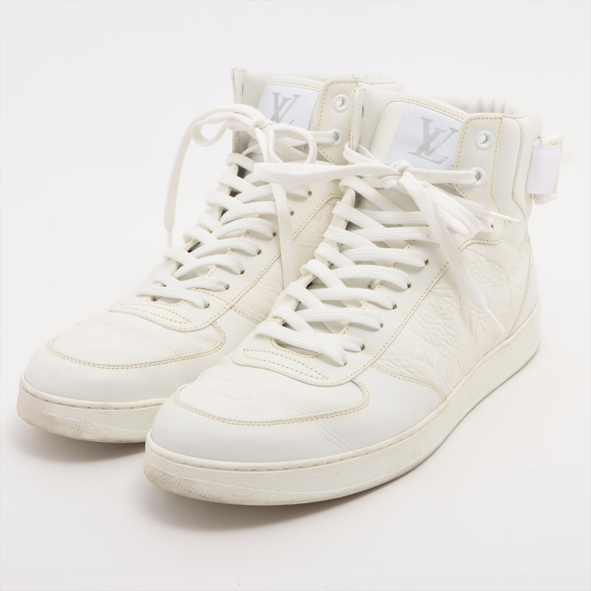 Louis Vuitton Rivoli Line 19 Years Leather Highcut Sneaker 8 Men White MS0199 Monogram