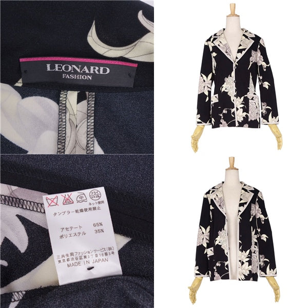 LEONARD FASHION Jacket  Flower Tape  Out  38 (M equivalent) Black/White