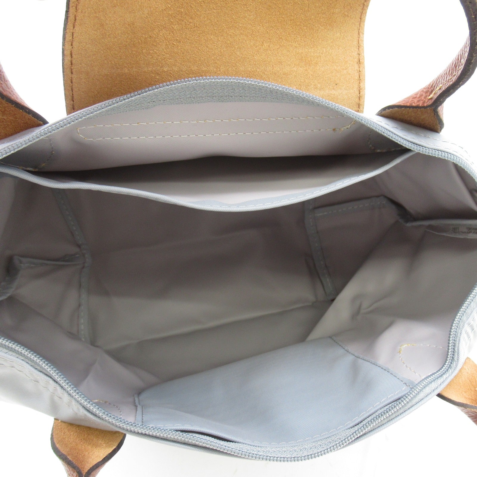 Longchamp Le Priora Original S Top Handle Bag Torch Bag Recycled Polyamide Canvas  Grey Steel L1621089P80