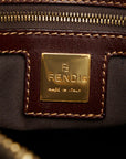 Fendi Zubo Handbag Mini Boston Bag Beige Brown Vinyl Leather  Fendi