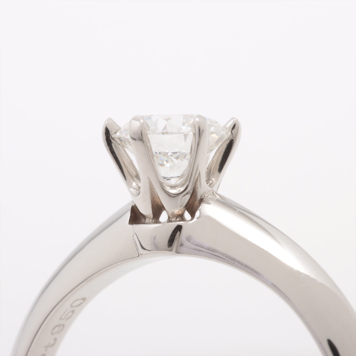 Tiffany Solitaire Diamond Ring Pt950 3.5g 0.41 E