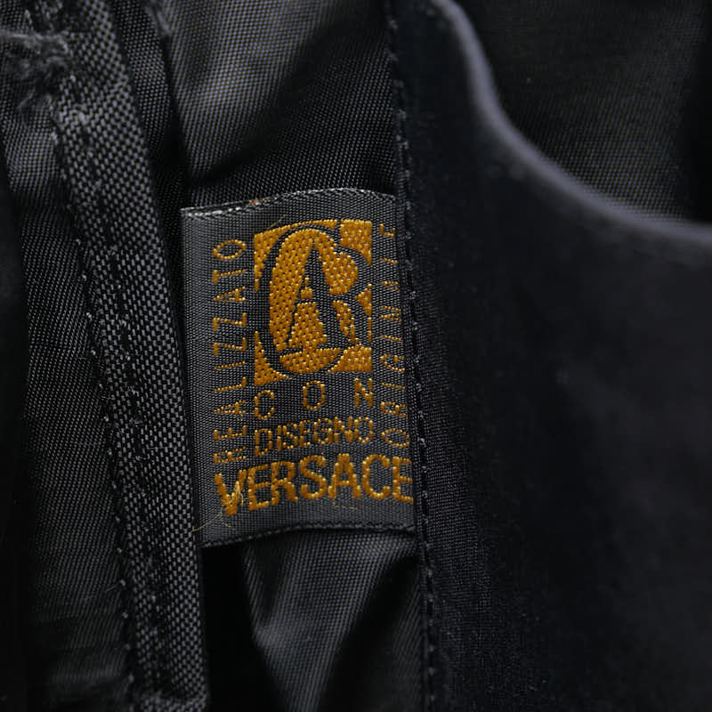 Versace Medusa Handbag Black Yellow Nylon  Versace