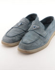 Prada Suede Shoes 7 1/2 Men Blue 2DG124 Triangle Logo
