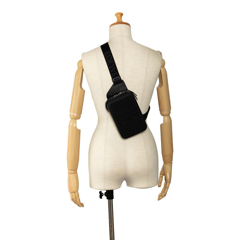 Loewe Anagram Moulded Waist Bag Body Bag Shoulder Bag 052239 Black Laver Leather Men LOEWE More