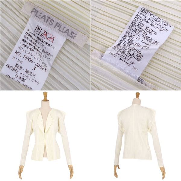 Issey Miyake Pleated CARDIGAN LONGSLEEVE PRET TOPS LADY 3 (L equivalent) BEIJU -