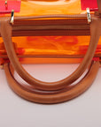 Loewe Amazon Vinyl X Leather Handbag Orange Luggage