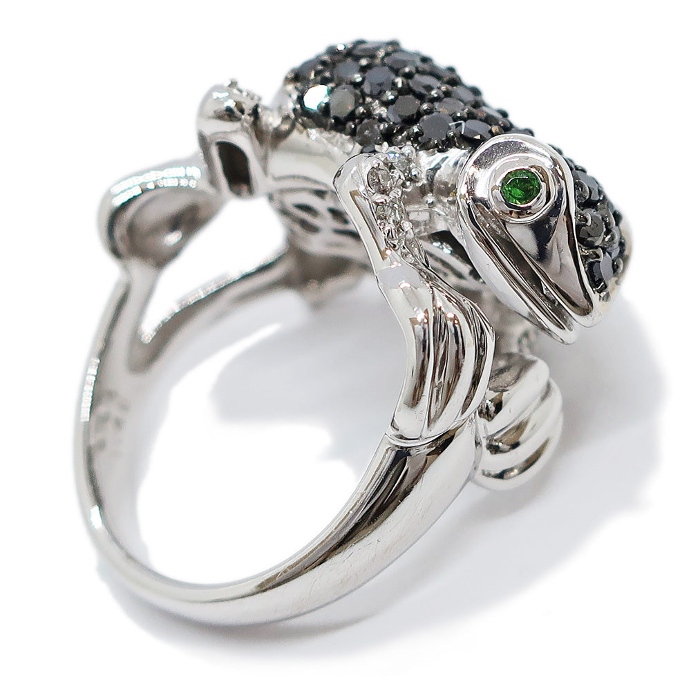 K18WG Black Diamond 1.45ct Frog Ring 