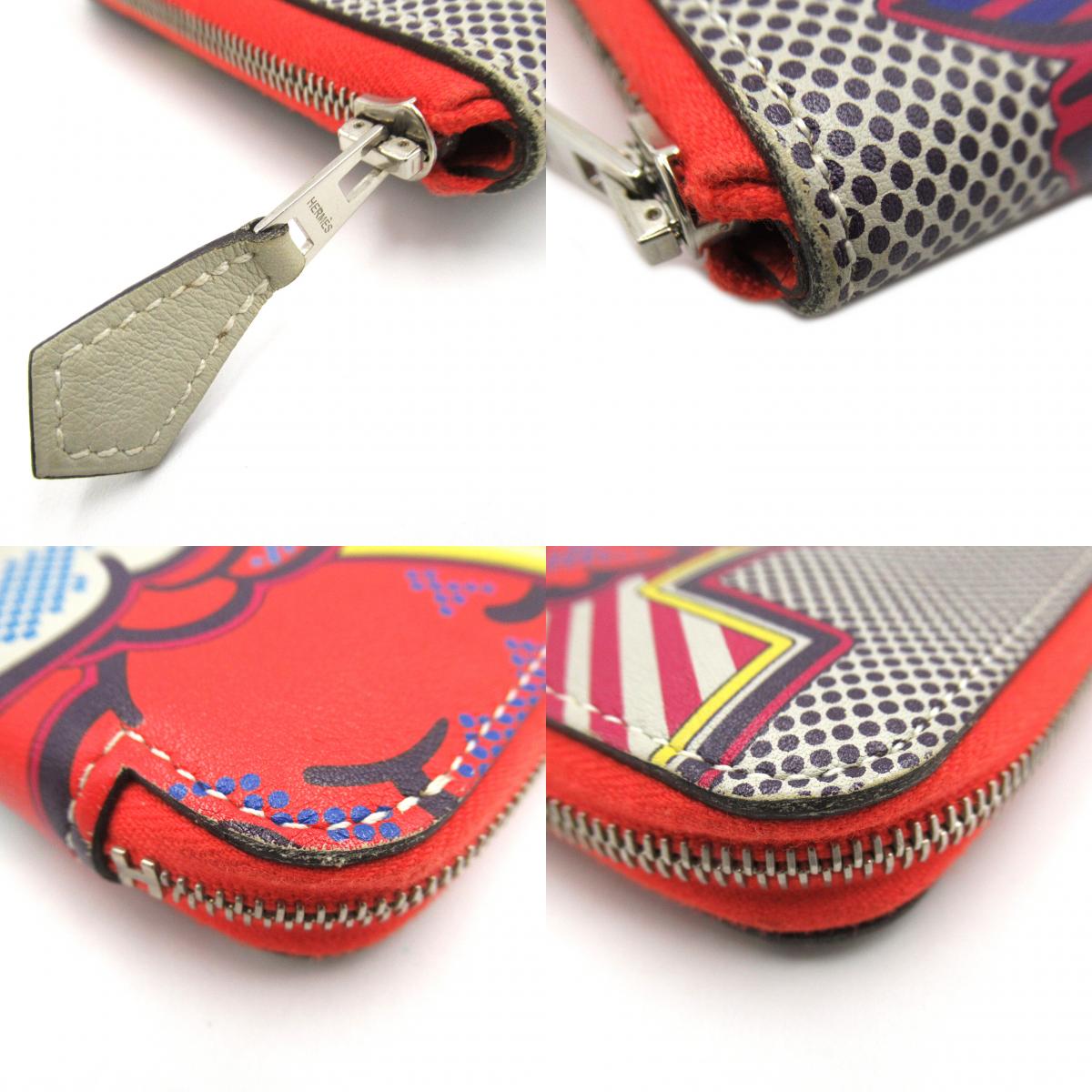 Hermes Asaplong Pegasup Round Long Wallet Wallet Leather Vossyft   Multi-Color