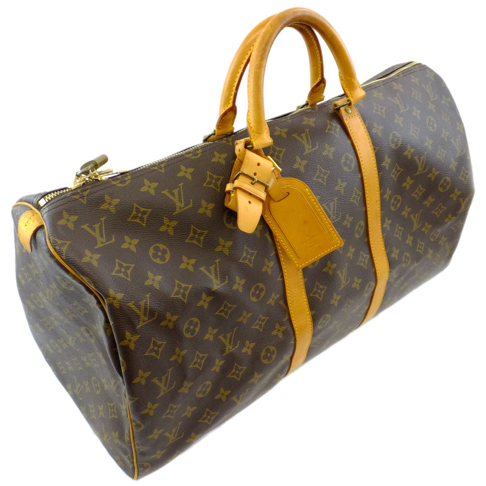 Louis Vuitton Keiphorus 55 Boston Bag Monogram Brown G  Leather Canvas Cadena Travel Bag