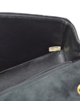 Chanel 1991-1994 Black Suede Medium Vertical Stitch Single Flap Bag
