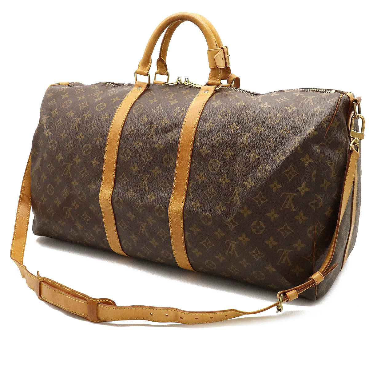 Louis Vuitton Monogram Keepall 55 Bandouliere Travel Bag M41414