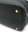 PRADA Handbag Tote Bag 2WAY Shoulder Bag Crossbody Leather NERO Black