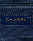 Chanel Dolphin PM Shoulder Bag Navy Raffia Leather  Chanel
