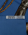 Hermes Carré 90 A propos de Bottes Boots SCalf Blue Multicolor Silk  Hermes