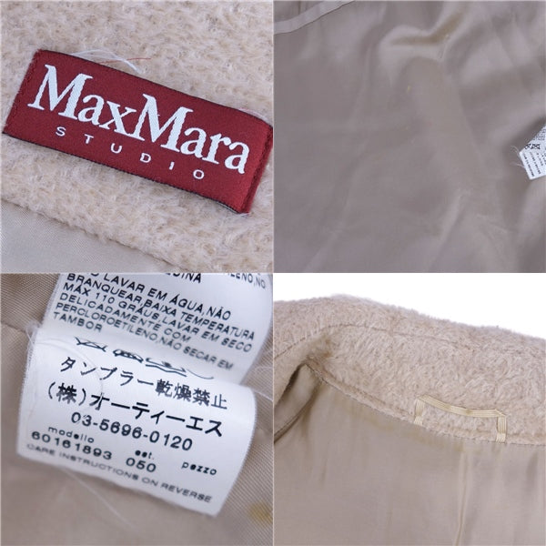 Max Mara Studio Long Coat Alpacca   Italian JI40 USA6 FB38 GB8 (M equivalent) Beige Contacts BODEST