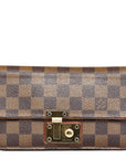 Louis Vuitton Damier Portefolio Ascot Long Wallet N63171 Eve Brown PVC  Louis Vuitton