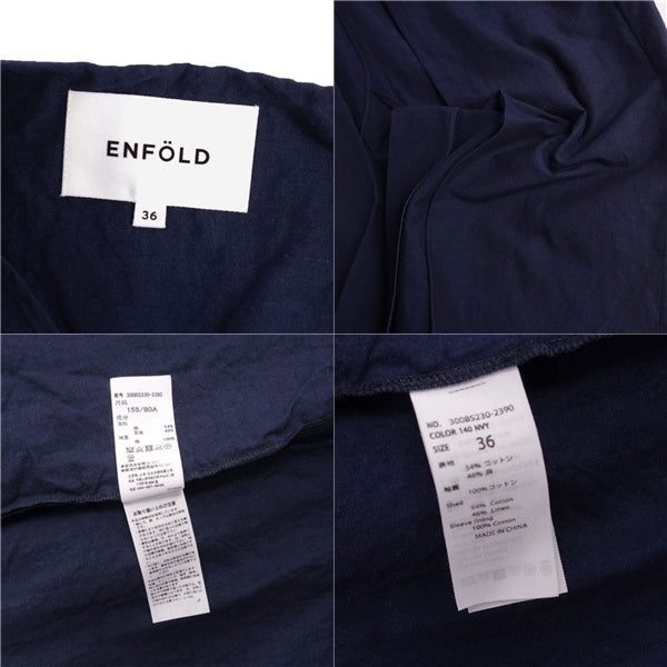 Enforced ENFOLD Coat Long Coat Cotton Coat Linen Out  36 (S equivalent) Naïve