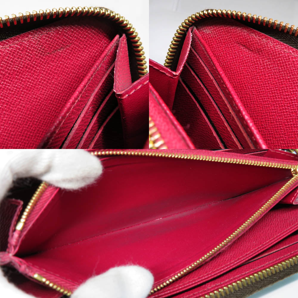 Louis Vuitton M41895 Monogram Fuschia Pink Round Wallet Monogram Canvas Leather
