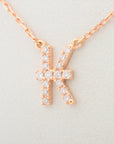 Archer Initial Diamond Necklace K18 (PG) 1.4g 0.06 FULL